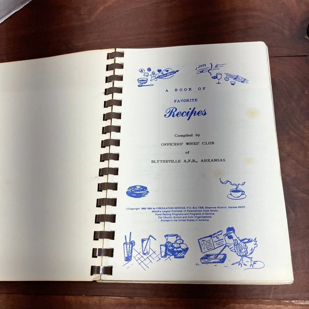 Our Cookbook Blytheville AFB OWC 1984 Edition Vintage Recipes Spiral Bound